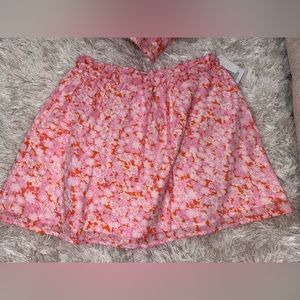 Abound Pink floral skirt NWT